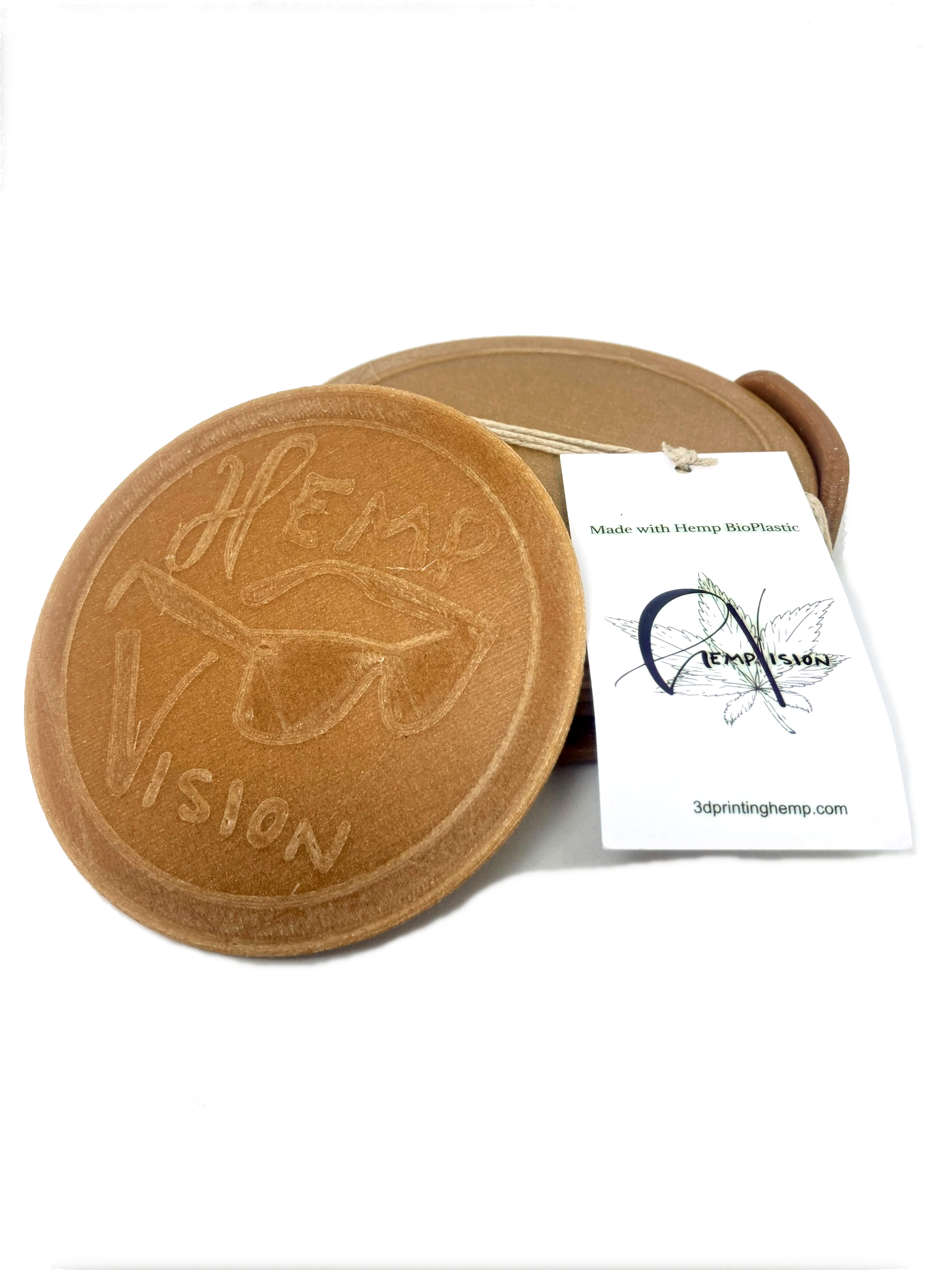 Hemp bioplastic coasters, pack of 8