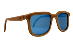 Iris hemp sunglasses with Cerulean Blue mirrored lenses