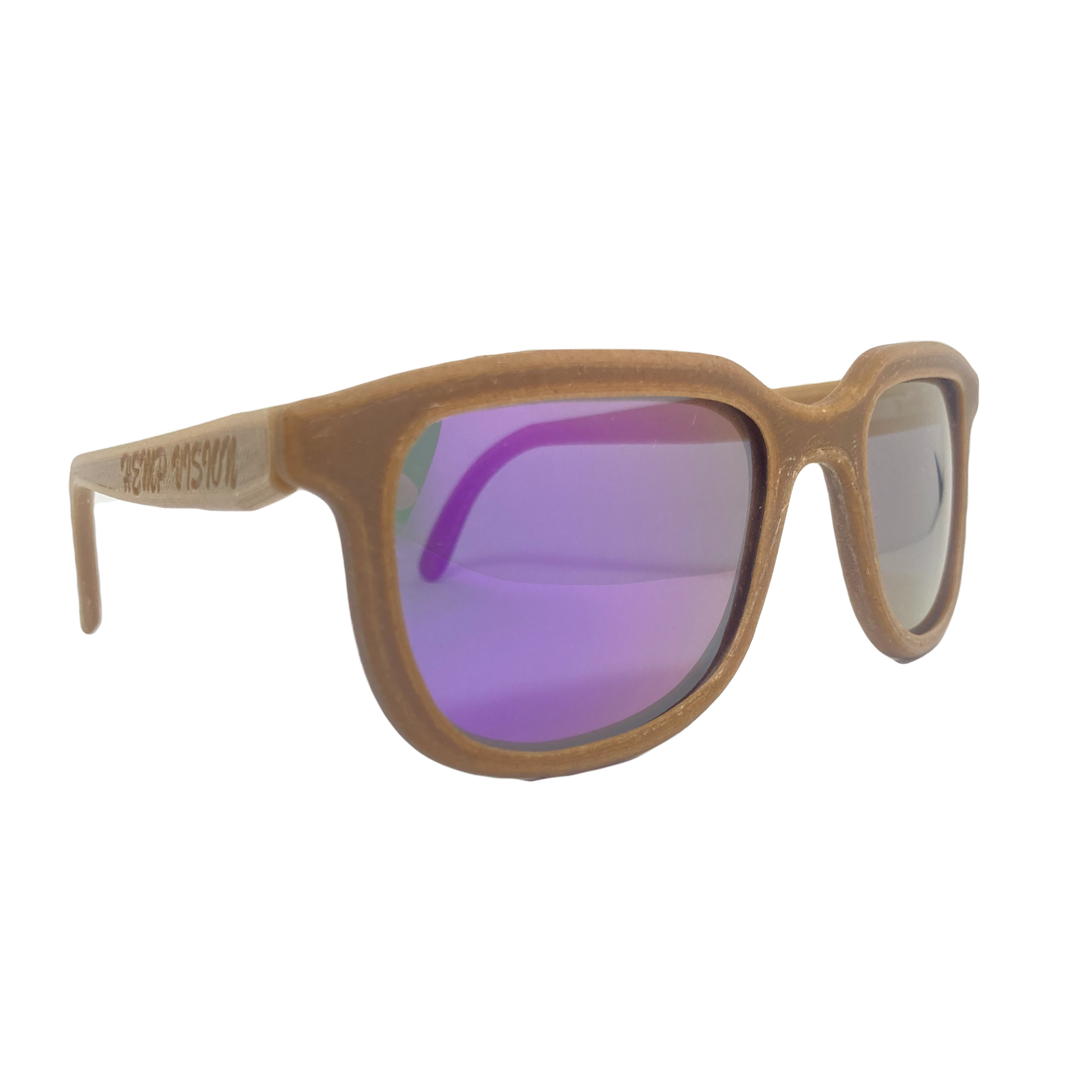 Iris hemp sunglasses with Purple Haze mirrored lenses