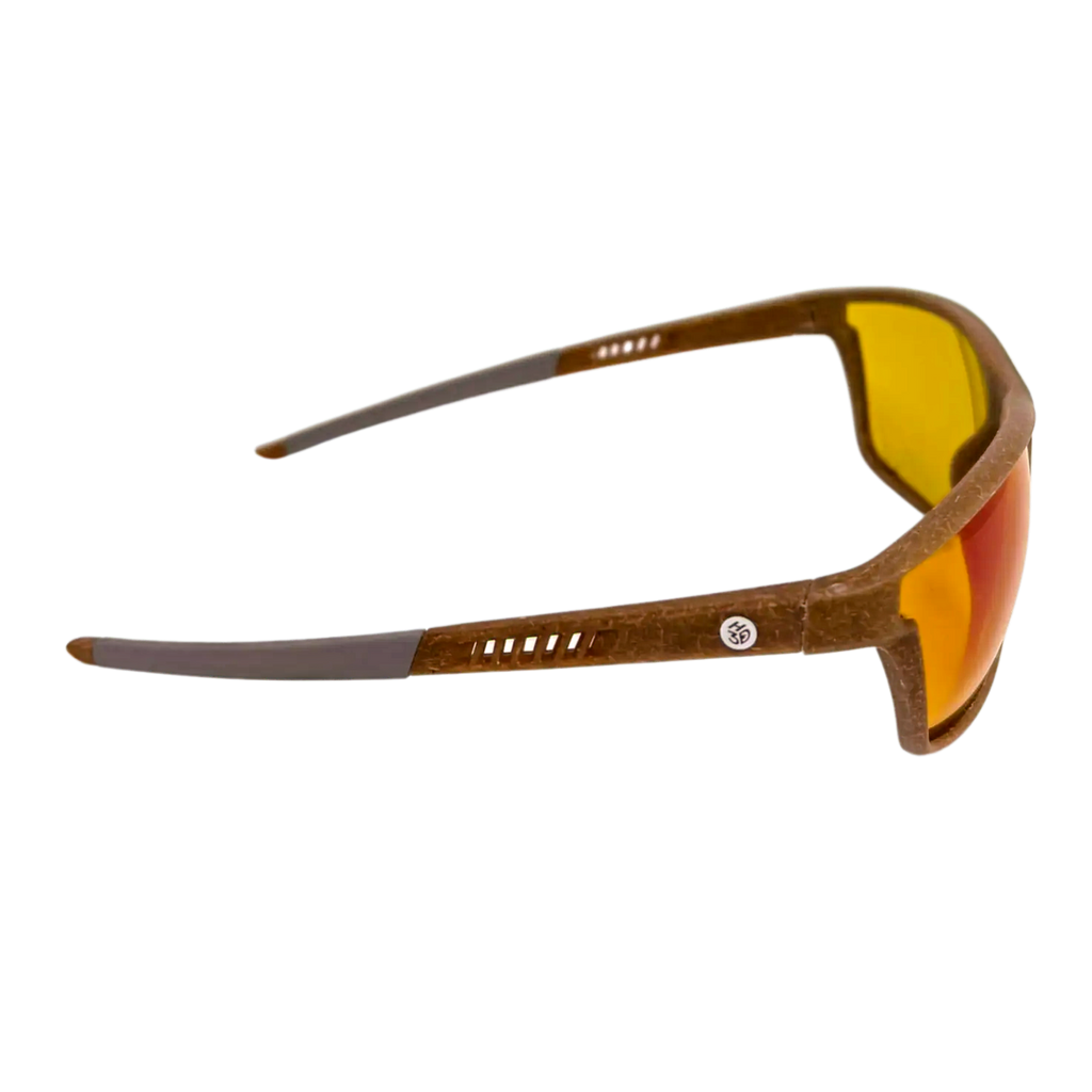 RazorGrow hemp grow room glasses, temple detail with grey ProGrip band