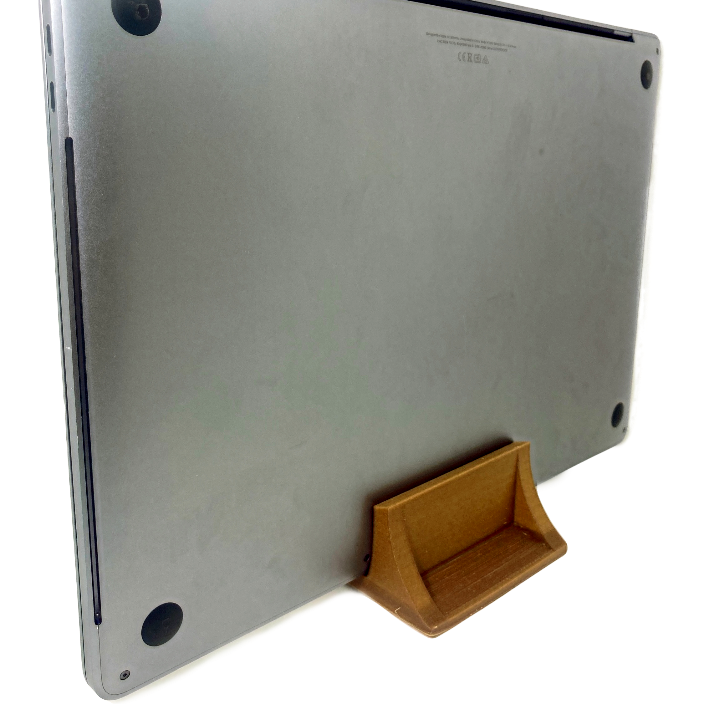 Hemp bioplastic MacBook stand, alternate view