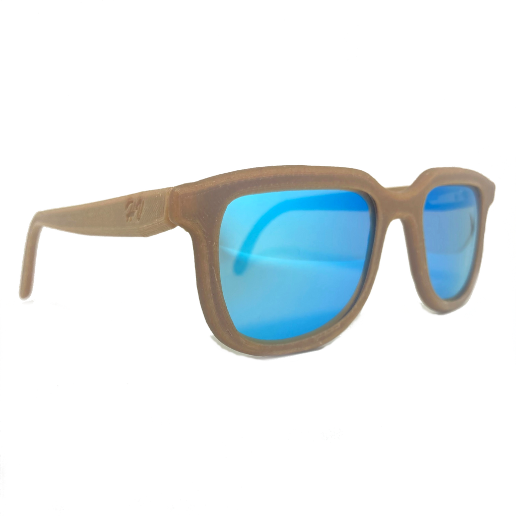 Iris hemp sunglasses with Arctic Blue mirrored lenses
