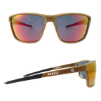 RazorSun hemp sunglasses with Fire Orange mirrored lenses, front view
