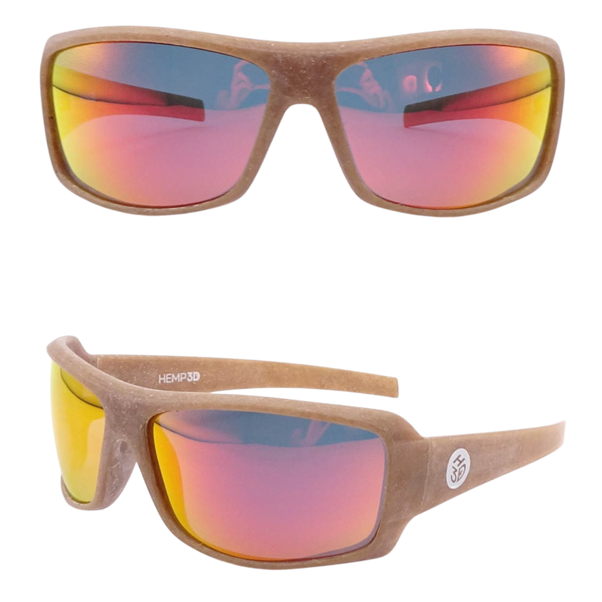 EpicSun hemp bioplastic sunglasses, sport wrap frame