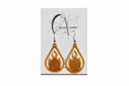 Fire hemp earrings on a HempVision card, flame inside a teardrop