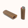Hemp3D lighter case in hemp composite, shown with lighter